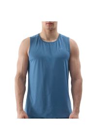 4f - Koszulka męska 4F WSS24TFTSM59733S - niebieska. Kolor: niebieski. Materiał: poliester, dresówka, elastan, tkanina. Długość rękawa: bez rękawów #1