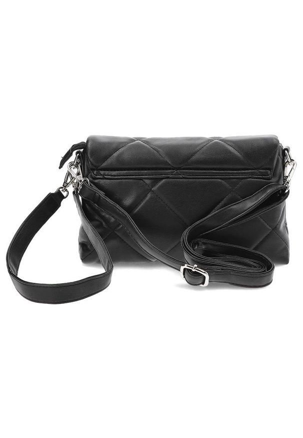 Czarna Torebka Filippo Damska Modna Listonoszka. Kolor: czarny. Wzór: aplikacja. Materiał: skórzane. Styl: elegancki