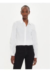 Sisley Koszula 5CNX5QD47 Biały Slim Fit. Kolor: biały. Materiał: bawełna #1