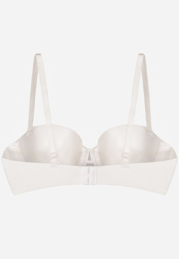 Born2be - Biały Gładki Biustonosz Balkonetka Dalilin. Kolor: biały. Wzór: gładki