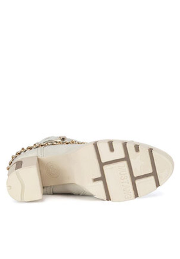 Mustang Botki 1363-505 Biały. Kolor: biały. Materiał: materiał