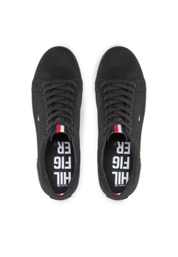 TOMMY HILFIGER - Tommy Hilfiger Tenisówki Harlow 1D FM0FM00596 Czarny. Kolor: czarny. Materiał: materiał