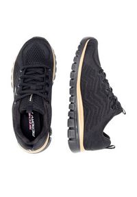 skechers - Skechers Sneakersy GRACEFUL - GET CONNECTED 12615 BKRG Czarny. Kolor: czarny. Materiał: materiał #3