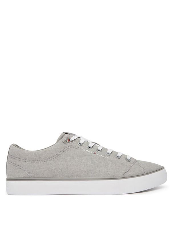 TOMMY HILFIGER - Tommy Hilfiger Tenisówki Th Hi Vulc Core Low Chambray FM0FM05818 Szary. Kolor: szary. Materiał: materiał