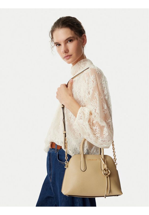 MICHAEL Michael Kors Torebka 30T6GX4S2L Beżowy. Kolor: beżowy. Materiał: skórzane