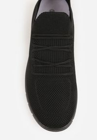 Born2be - Czarne Sznurowane Buty Sportowe Sneakersy z Siateczki Caeolea. Okazja: na co dzień. Kolor: czarny. Materiał: jeans. Sport: fitness, joga i pilates #8