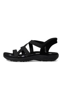 skechers - Sandały Skechers Model Reggae Slim Kolor Czarny. Okazja: na plażę. Kolor: czarny. Materiał: tkanina. Styl: sportowy