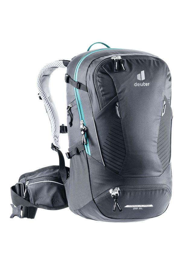 Plecak na rower damski Deuter TRANS ALPINE 28 SL. Kolor: niebieski, czarny, szary, wielokolorowy. Styl: sportowy