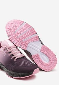 Born2be - Różowo-Czarne Płaskie Sznurowane Buty Sportowe Sneakersy Risavette. Okazja: na co dzień. Kolor: różowy #5