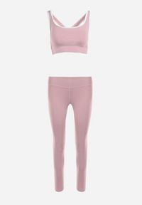 Born2be - Różowy 2-częściowy Komplet Sportowy Phellia. Kolor: różowy. Wzór: jednolity. Sport: fitness #3