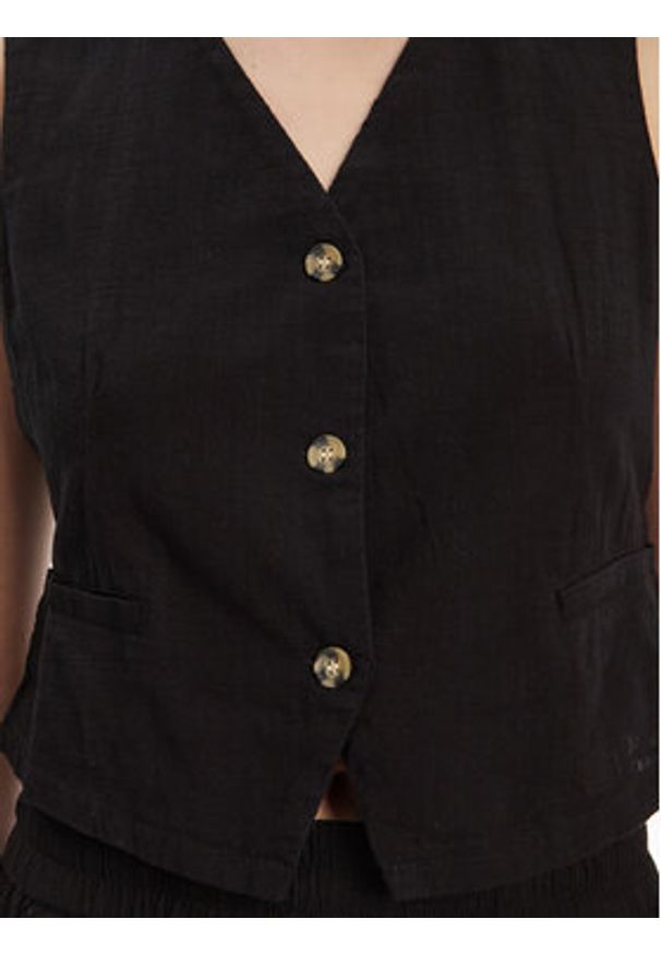 Vero Moda Kamizelka Caia 10333795 Czarny Regular Fit. Kolor: czarny. Materiał: bawełna