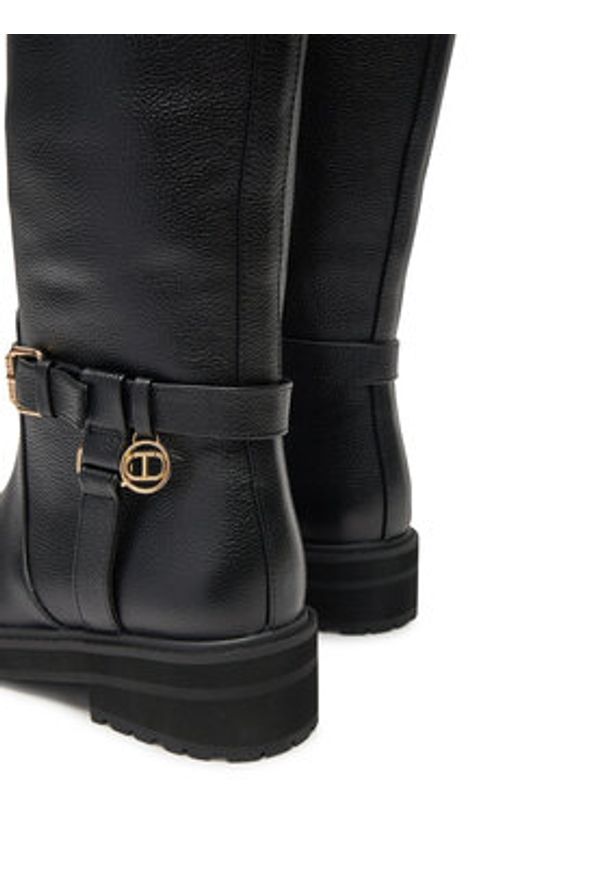 TwinSet - TWINSET Oficerki 242TGT172 Czarny. Kolor: czarny. Materiał: skóra