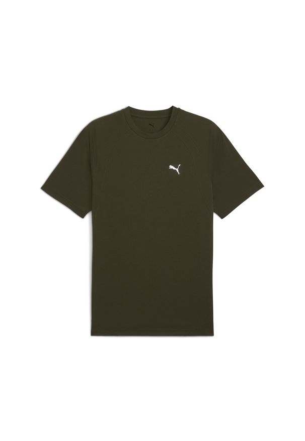 Puma - Męska koszulka Evostripe PUMA Dark Olive Green. Kolor: zielony. Sport: fitness