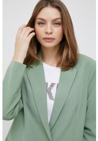 Vero Moda marynarka kolor zielony jednorzędowa gładka. Okazja: na co dzień. Kolor: zielony. Wzór: gładki. Styl: casual #4