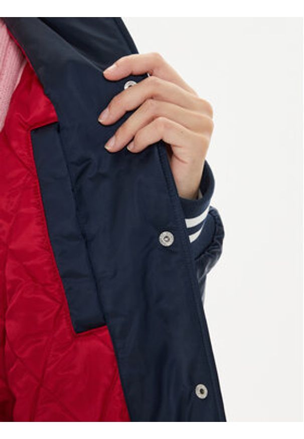 Tommy Jeans Kurtka bomber Letterman DW0DW18306 Granatowy Relaxed Fit. Kolor: niebieski. Materiał: syntetyk