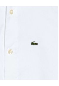 Lacoste - LACOSTE - Biała koszula z logo. Typ kołnierza: kołnierzyk klasyczny. Kolor: biały. Materiał: bawełna. Wzór: aplikacja. Styl: klasyczny #3