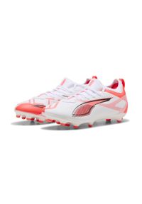 Buty Piłkarskie Puma Ultra 5 Match Fg/Ag Jr Dzieci. Kolor: biały, czerwony, wielokolorowy, czarny. Sport: piłka nożna