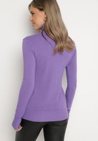 Born2be - Fioletowy Golf Sweter z Wiskozą i Kaszmirem Zailaya. Okazja: na co dzień. Typ kołnierza: golf. Kolor: fioletowy. Materiał: wiskoza, kaszmir. Styl: casual