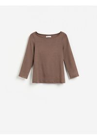 Reserved - Longsleeve z modalem - brązowy. Kolor: brązowy. Materiał: bawełna, dzianina. Długość rękawa: długi rękaw #1