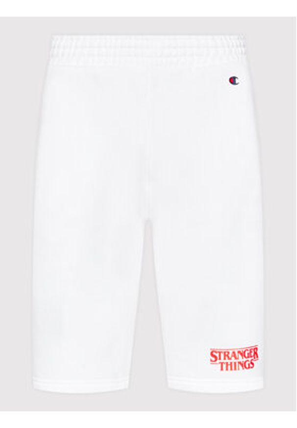 Champion Szorty sportowe Unisex STRANGER THINGS 217782 Biały Regular Fit. Kolor: biały. Materiał: syntetyk, bawełna. Styl: sportowy