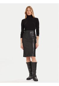 Morgan Spódnica z imitacji skóry 242-JMADO Czarny Slim Fit. Kolor: czarny. Materiał: skóra #3