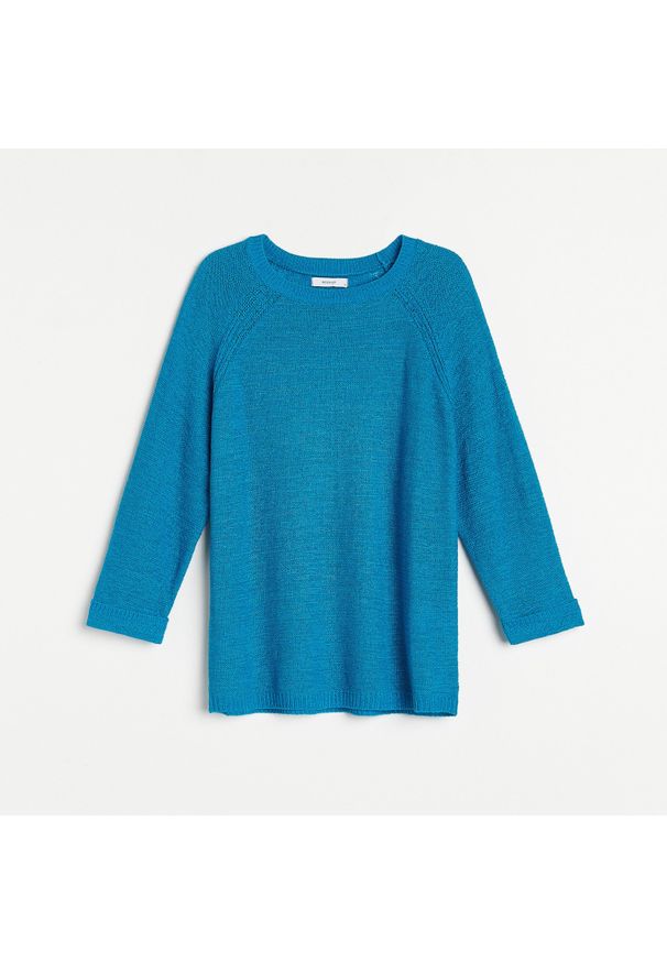 Reserved - Sweter z raglanowymi rękawami - Turkusowy. Kolor: turkusowy. Długość rękawa: raglanowy rękaw