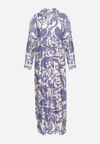 Born2be - Biało-Fioletowa Sukienka Szmizjerka Zapinana na Guziki z Falbanką Lavernia. Okazja: na co dzień, na randkę. Typ kołnierza: dekolt w kształcie V, kołnierz z falbankami. Kolor: biały. Materiał: materiał, wiskoza, jeans, tkanina. Długość rękawa: długi rękaw. Sezon: lato. Typ sukienki: szmizjerki. Styl: klasyczny, casual, elegancki #6