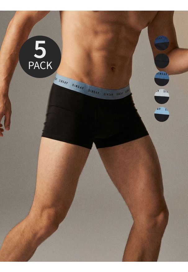Sinsay - Bawełniane bokserki Classic 5 pack - czarny. Kolor: czarny. Materiał: bawełna