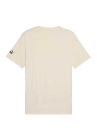 Puma - Męska Graficzna Koszulka Sportowa. Kolor: beżowy. Sport: turystyka piesza #2