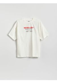 Reserved - T-shirt Shelby - złamana biel. Materiał: dzianina, bawełna #1