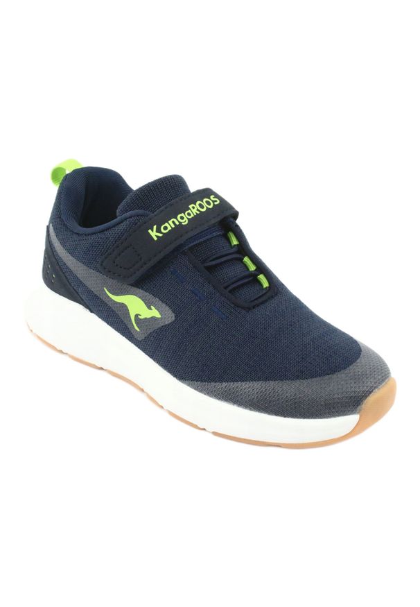 KangaRoos - KangaROOS buty sportowe na rzepy 18508 navy/lime granatowe zielone. Zapięcie: rzepy. Kolor: wielokolorowy, zielony, niebieski. Materiał: skóra ekologiczna, materiał
