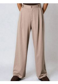 Sinsay - Spodnie wide leg - kremowy. Kolor: kremowy