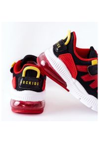 Dziecięce Sportowe Buty Na Rzep ABCKIDS Czarno-Czerwone czarne. Zapięcie: rzepy. Kolor: wielokolorowy, czarny, czerwony. Materiał: materiał #8