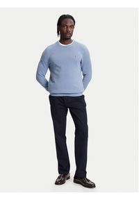 TOMMY HILFIGER - Tommy Hilfiger Sweter Essential MW0MW36347 Błękitny Regular Fit. Kolor: niebieski. Materiał: bawełna #4
