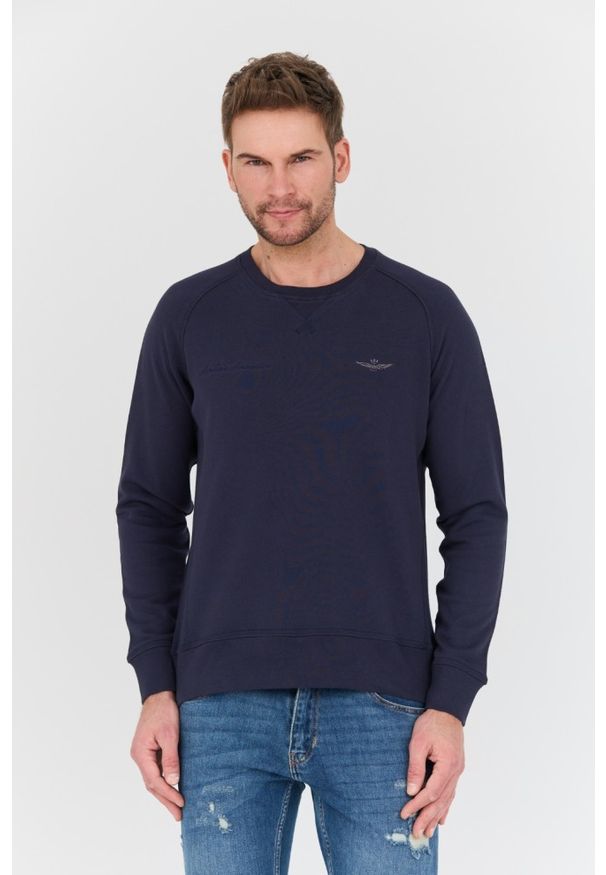 Aeronautica Militare - AERONAUTICA MILITARE Granatowa bluza męska Felpa Girocollo, Rozmiar 3XL. Kolor: niebieski