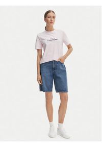 Calvin Klein Jeans T-Shirt NYC Logo LV047F810G Różowy Classic Fit. Kolor: różowy. Materiał: bawełna #3