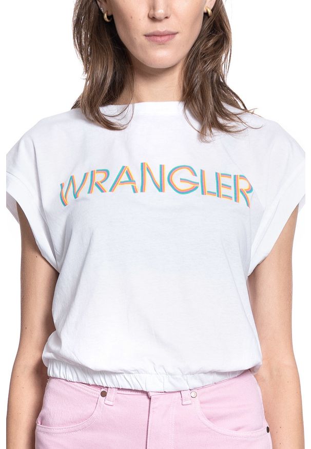 Wrangler - T-SHIRT DAMSKI WRANGLER SUMMER TEE REAL WHITE W7N5GHXW1 112131978