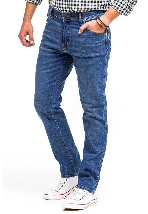 Wrangler - WRANGLER TEXAS SLIM MĘSKIE SPODNIE JEANSOWE BANGING W12SHN58Q