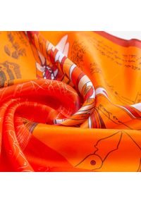 Wittchen - Damska apaszka jedwabna we wzory. Okazja: na spotkanie biznesowe. Kolor: wielokolorowy, pomarańczowy, czerwony. Materiał: jedwab. Wzór: gładki. Sezon: lato. Styl: elegancki, biznesowy #2