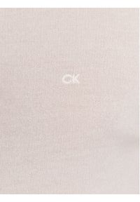 Calvin Klein Sweter K10K109474 Beżowy Regular Fit. Kolor: beżowy. Materiał: wełna