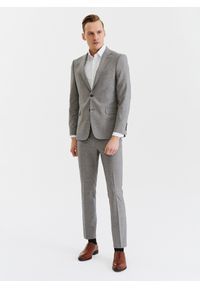 Pako Lorente - PAKO LORENTE – Męskie spodnie garniturowe w kratę w brązowych tonach. Kolor: brązowy. Materiał: poliester, elastan, wiskoza #1