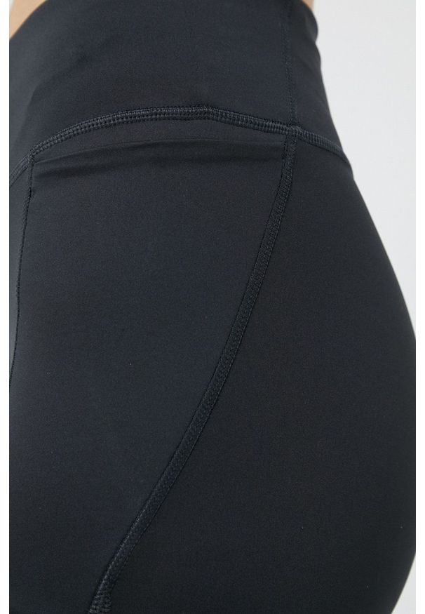 Reebok - Legginsy. Stan: podwyższony. Kolor: czarny. Materiał: dzianina, skóra, materiał