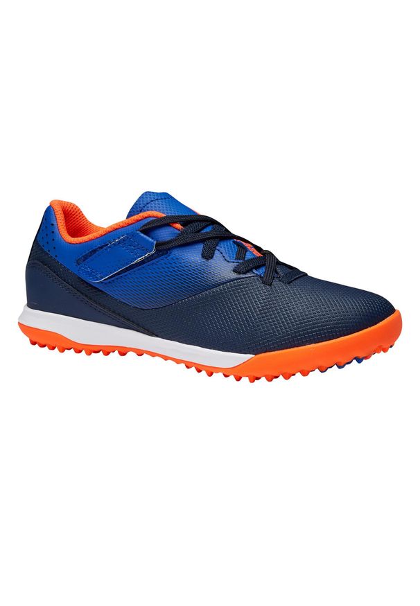 KIPSTA - Buty do piłki nożnej dla dzieci Kipsta Agility 500 TF na rzepy. Zapięcie: rzepy. Kolor: niebieski. Materiał: syntetyk. Szerokość cholewki: normalna