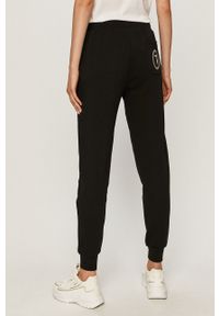 Trussardi Jeans - Spodnie. Kolor: czarny. Materiał: bawełna, dzianina, elastan. Wzór: nadruk #2