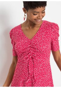 Sukienka z dżerseju bonprix różowy magenta w kwiaty. Kolor: różowy. Materiał: jersey. Wzór: kwiaty. Sezon: lato #5