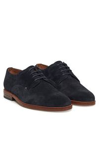 TOMMY HILFIGER - Tommy Hilfiger Półbuty Hilfiger Thunit Suede Shoe FM0FM05377 Granatowy. Kolor: niebieski. Materiał: zamsz, skóra #5