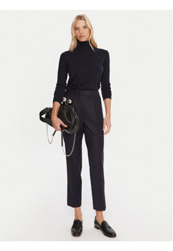 Weekend Max Mara Spodnie materiałowe Caldaia 2525136152 Granatowy Regular Fit. Kolor: niebieski. Materiał: wełna