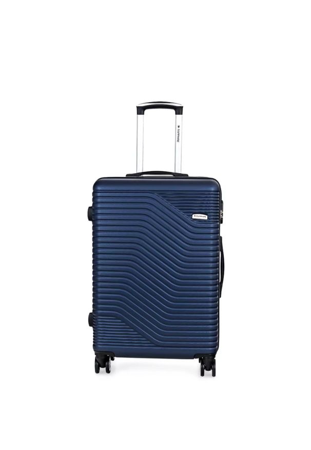 SAPPHIRE - Walizka na kółkach Sapphire ST-140 granatowa - średnia M DUO. Kolor: niebieski. Materiał: kauczuk, materiał, guma. Styl: klasyczny, elegancki