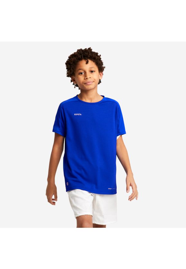 KIPSTA - Koszulka do piłki nożnej z krótkim rękawem Kipsta Viralto Club. Kolor: niebieski. Materiał: tkanina, poliester, materiał. Długość rękawa: krótki rękaw. Długość: krótkie. Sport: piłka nożna