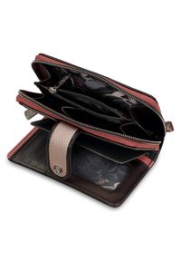 Brązowy Modny Damski Portfel Anekke Mademoiselle. Kolor: brązowy. Materiał: materiał #7